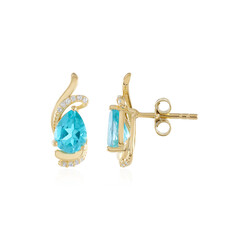 Paraiba Color Topaz Silver Earrings