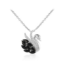 Black Spinel Silver Necklace