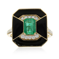 14K AAA Zambian Emerald Gold Ring (CIRARI)