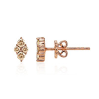 9K SI1 Argyle Rose De France Diamond Gold Earrings
