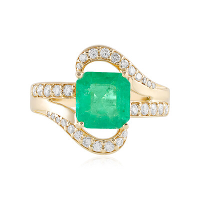 14K Russian Emerald Gold Ring (AMAYANI)