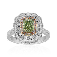 18K SI1 Green Diamond Gold Ring (CIRARI)