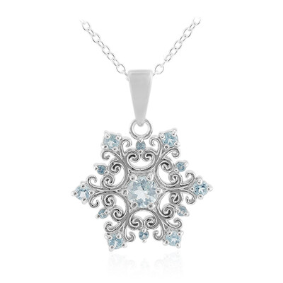 Sky Blue Topaz Silver Necklace