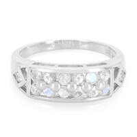 Rainbow Moonstone Silver Ring