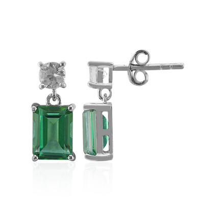 Butterfly Green Topaz Silver Earrings