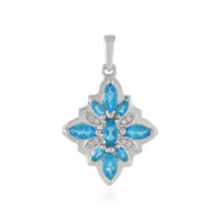 Neon Blue Apatite Silver Pendant