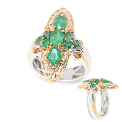 Zambian Emerald Silver Ring (Gems en Vogue)