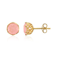 Pink Pastel Quartz Silver Earrings