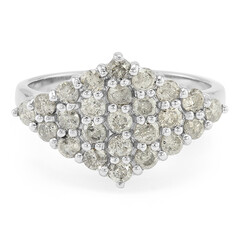 Chocolate Diamond Silver Ring