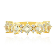Green Amethyst Silver Ring