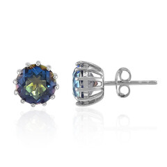 Mystic Blue Quartz Silver Earrings