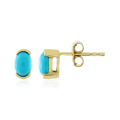 9K Sleeping Beauty Turquoise Gold Earrings