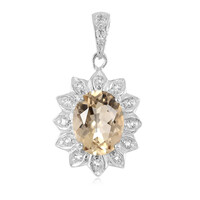 Champagne Quartz Silver Pendant