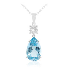 Sky Blue Topaz Silver Necklace