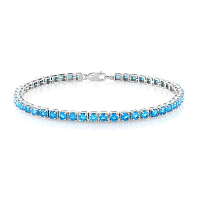 Neon Blue Apatite Silver Bracelet