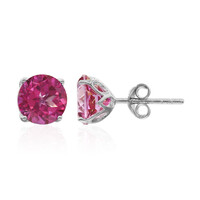 Hot Pink Mystic Topaz Silver Earrings