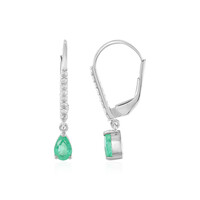 Colombian Emerald Silver Earrings
