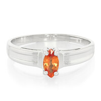 Orange Sapphire Silver Ring