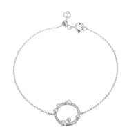 White Freshwater Pearl Silver Bracelet