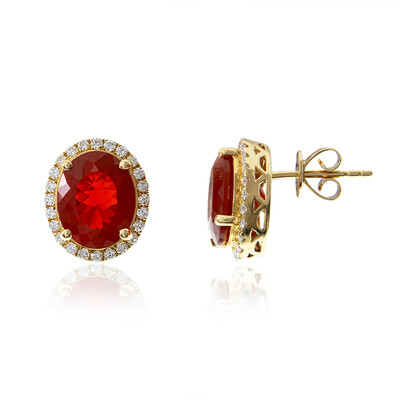 14K Mexican Fire Opal Gold Earrings (CIRARI)