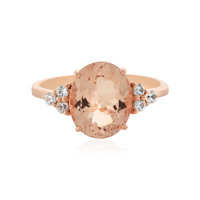 9K Peach Morganite Gold Ring