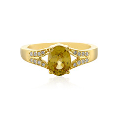 Yellow Zircon Silver Ring
