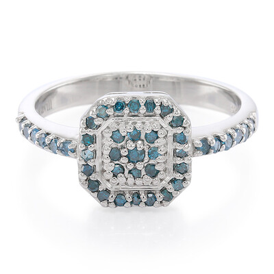 Fancy Diamond Silver Ring