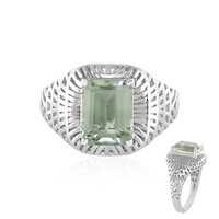 Green Amethyst Silver Ring