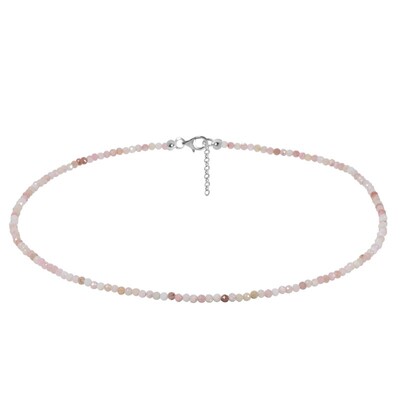 Pink Opal Silver Necklace