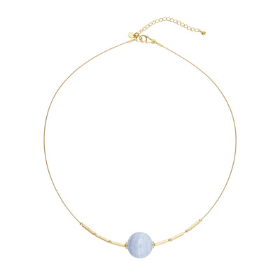 Blue Lace Agate Silver Necklace