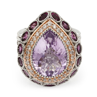 Rose de France Amethyst Silver Ring (Dallas Prince Designs)