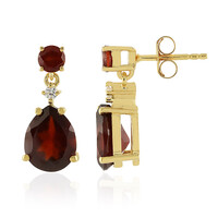 Hessonite Garnet Silver Earrings