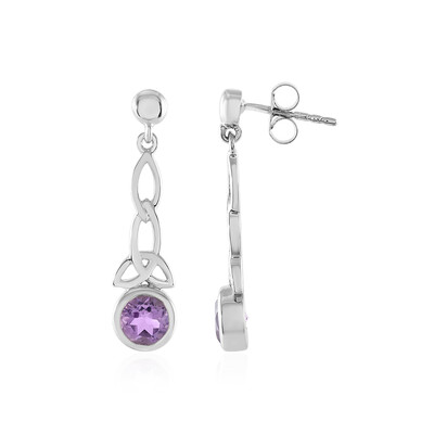 Rose de France Amethyst Silver Earrings
