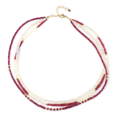 Mozambique Ruby Silver Necklace (Riya)