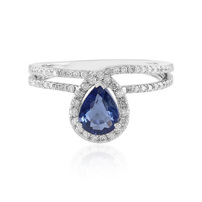 18K Ceylon Blue Sapphire Gold Ring