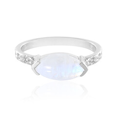 Rainbow Moonstone Silver Ring