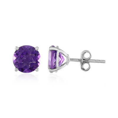 Zambian Amethyst Silver Earrings