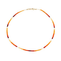 14K Mexican Fire Opal Gold Necklace