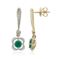 9K Zambian Emerald Gold Earrings (Rifkind 1894 Collection)