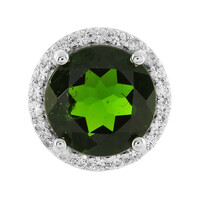 Russian Diopside Silver Pendant