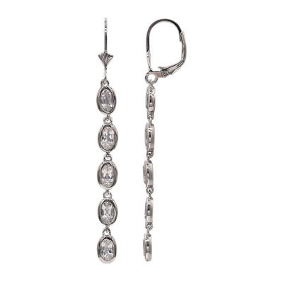 White Topaz Silver Earrings