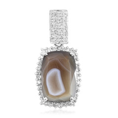 Botswana Agate Silver Pendant
