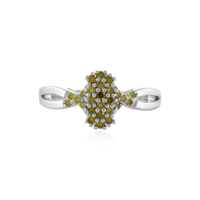 I2 Yellow Diamond Silver Ring