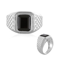 Black Spinel Silver Ring
