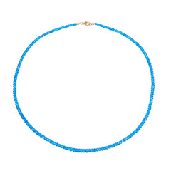 9K Neon Blue Apatite Gold Necklace
