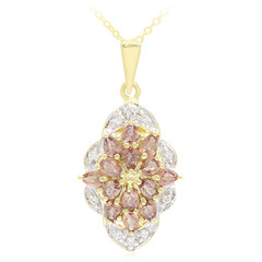18K Unheated Padparadscha Sapphire Gold Necklace (AMAYANI)