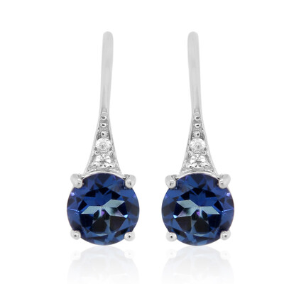 Royal Blue Topaz Silver Earrings