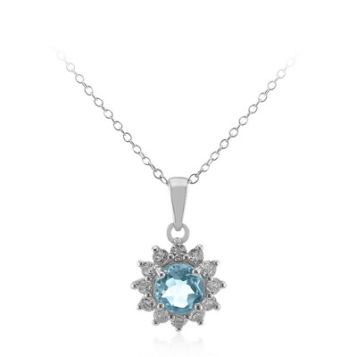 Sky Blue Topaz Silver Necklace