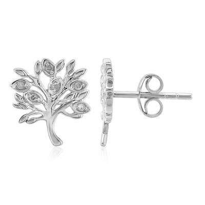 I3 (I) Diamond Silver Earrings
