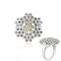 I2 Yellow Diamond Silver Ring
